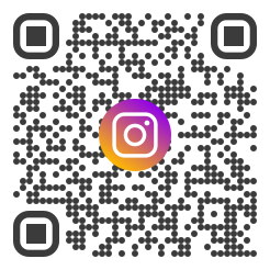 QR code to Instagram profile; scan to open Instagram (centered Instagram logo)